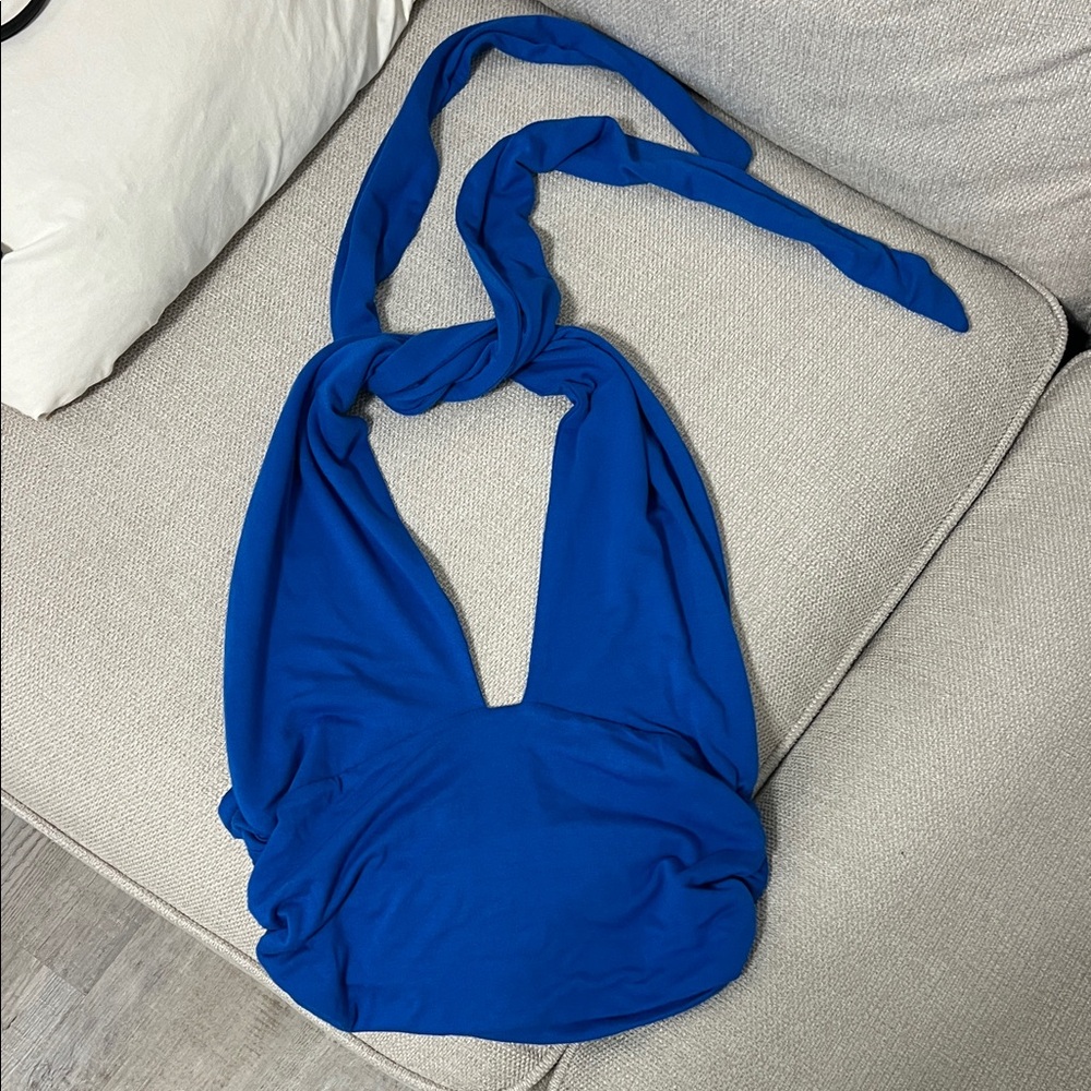 Blue Halter Top